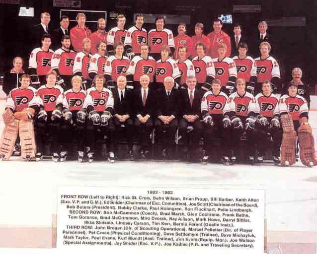 flyers history season overview 1982 83 rosters flyers philadelphia